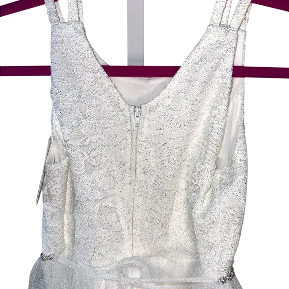 Speechless Kids Flower Girls Dress Ivory with Rhinestone Belt Size 10 - Picture 4 of 13